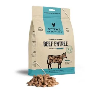 14oz Vital Essentials Freeze Dried Beef Nibs Dog - Astro Sale
